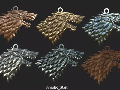 Game Of Throne Stark Amulet  3D print model