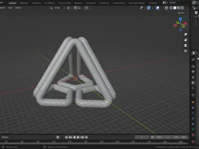Tetrahedron one line Free 3D print model