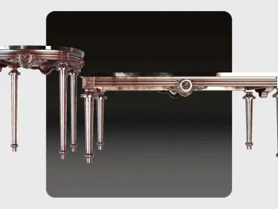 Carved tea table for cnc 12 3D model