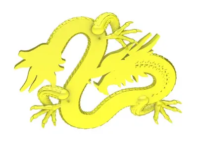 Fengshui Zodiac Chinese Dragon Pendant 4563A 3D print model