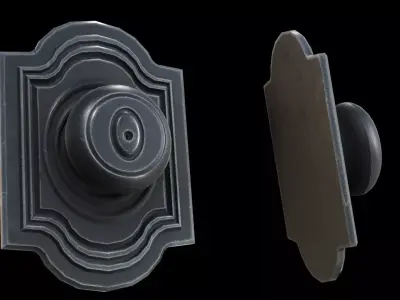 Keyed Rustic Grey Doorknob Handle Low-poly 3D model