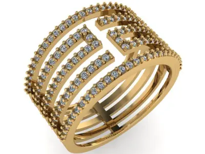 GOLD TWIST RING DOC-R8118 3D print model