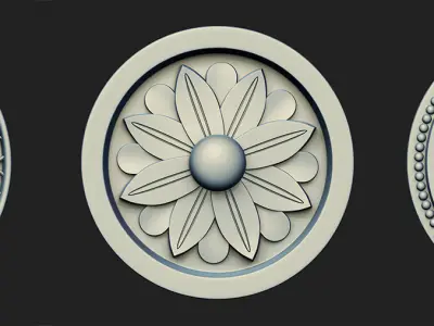 20 Rosette Ceiling Base Mesh Vol 2 Low-poly 3D model