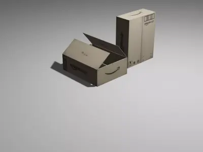 Amazon box low poly Free 3D model