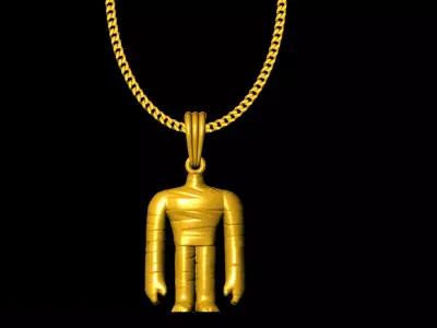 Mummy pendant charms - one inch pendant 3D print model