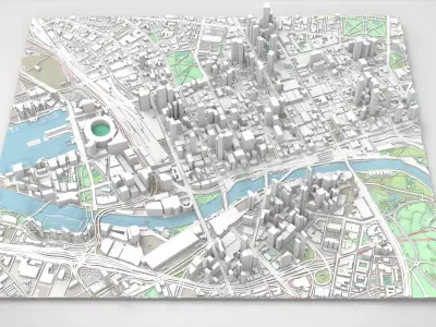 Cityscape Melbourne Australia 3D model