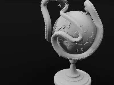 Jormungandr Globe World Serpent Decoration 3D Print Model 3D print model