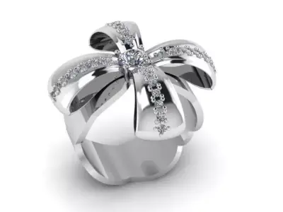 Bow tie ring 3D print model