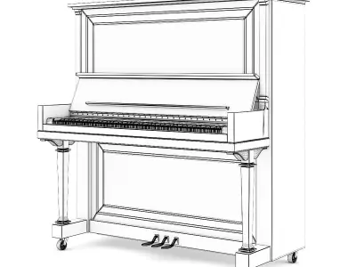 Upright Piano 3D model