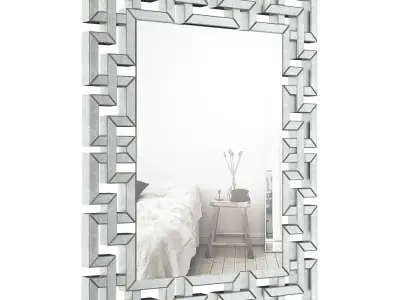 Rectangle Ornate Geometric Wall Mirror WLAO1370 3D model