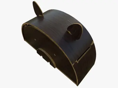 Pig Toy Box for Playing Equipments Child Room Wood Edition 3D model