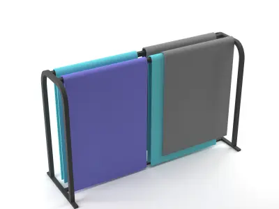 Yoga Mats and 2 Racks 3D model