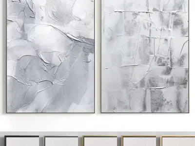 Plaster Two Photo Frame 138 Low-poly 3D model