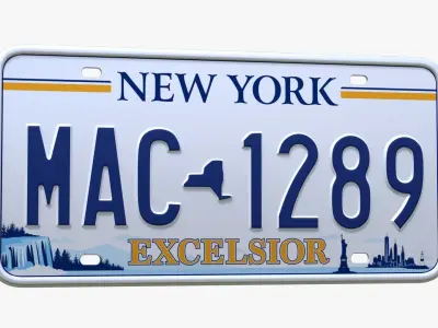 License Plate USA 3D model