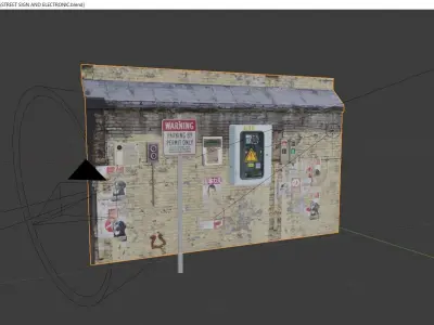 Street Sign And Some Decoration Free low-poly 3D model