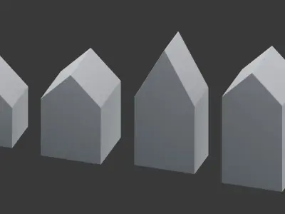 Miniature Wooden Houses - Decoration Low-poly 3D model