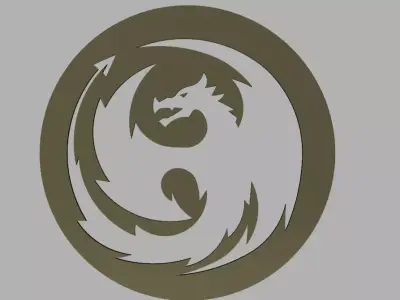 dragon coaster - wall decor - table top 3D model