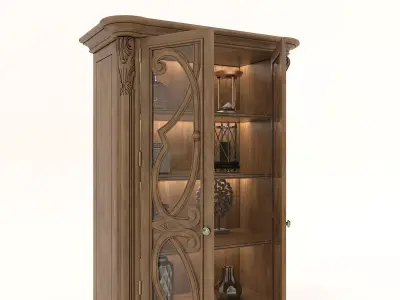 Classic Display Cabinet and Decoration 8 3D model