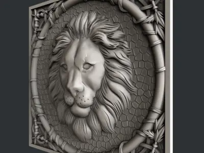 3d STL models for CNC lion 3D model purchase