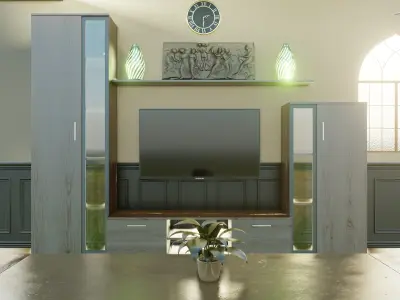 living room interior Low-poly 3D model