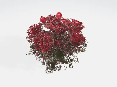red rose flowers Low-poly 3D model