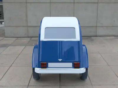 Citroen 2CV Low-poly 3D model