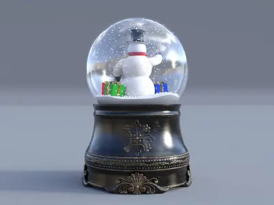 Snow Globe For Christmas Low-poly 3D model