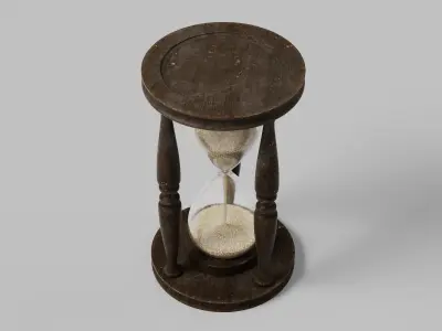Vintage Wooden Hourglass 3D model
