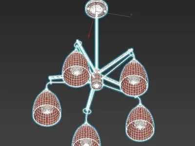 freya-louise-fr4167-pl-05-bl four light chandelier with clear... 3D model
