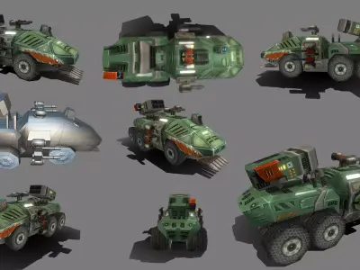 Tank GB Boss Low-poly 3D model