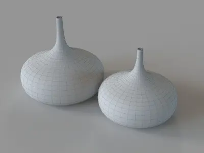 Zayan Vases Set Of 2 Blue 3D model