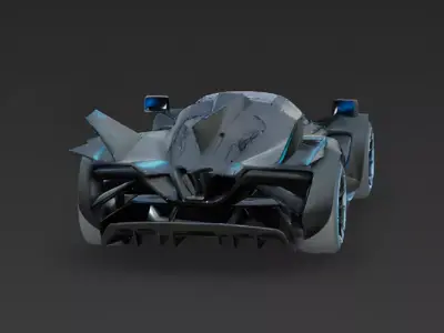 Futuristic Carbon Fiber Hypercar Concept 3D Model Low-poly 3D model