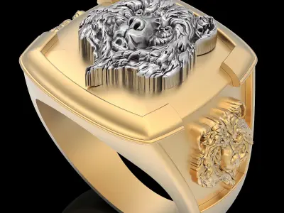 Bear Man Ring silver gold printable jewelry 3D print model