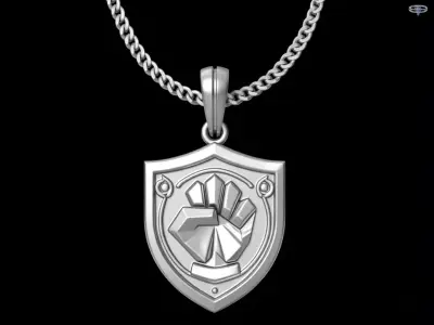 Power Fist Pendant STL 3D Model - One Inch Pendant 3D print model