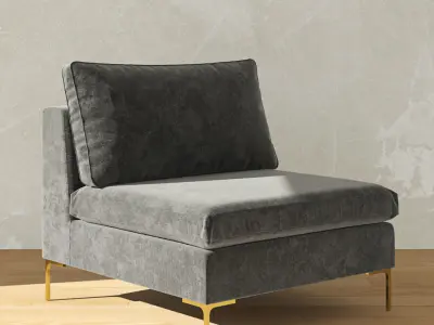 Slub Velvet Edlyn Chair by Anthropologie 3D model