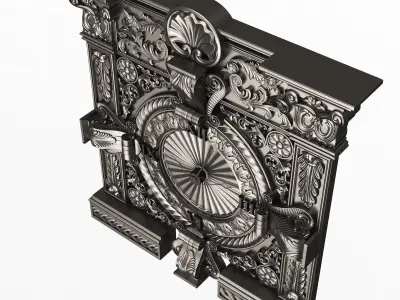 Classic Wall Clock 015 Chrome Low-poly 3D model