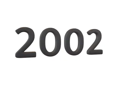 Year Number 2002 v1 001 Low-poly 3D model