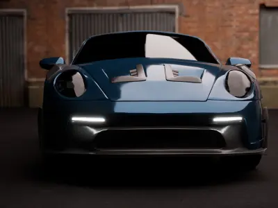 Low poly Porsche 911 992 GT3 RS 2022 without logo Low-poly 3D model