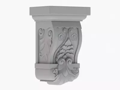 Scroll Corbel 14 3D model