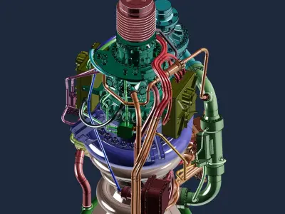 SpaceX Raptor 2 engine  3D print model