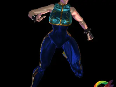 Chun li Sport outfit articulate 3D print model