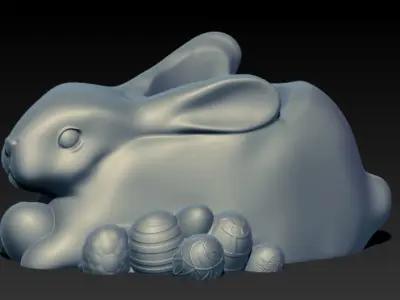 flower pots with a cute Easter bunny theme Free 3D print model