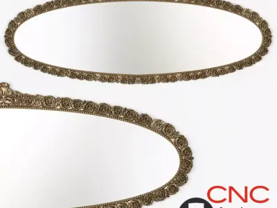 Oval classic mirror 3D model