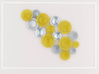 Decorative Metal plants with gold stainless  m10 3D model