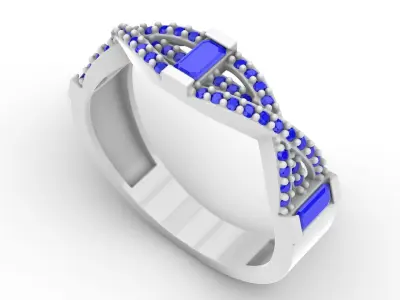 Jewelry Diamond Ring Model RG58 Free 3D print model