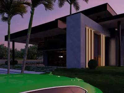Luxury Modern Villa with Pool 3D Model 3D model