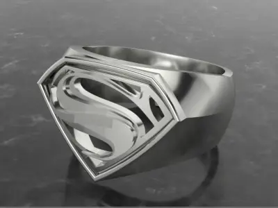 Super-Man Crest Ring 3D print model