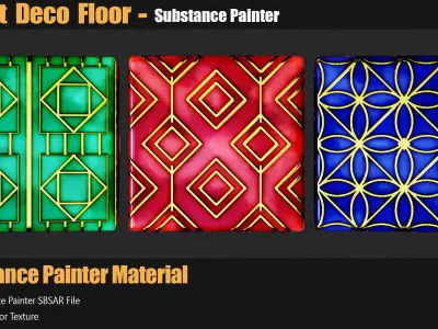 15 Art Deco Floor  In Substance Painter Texture