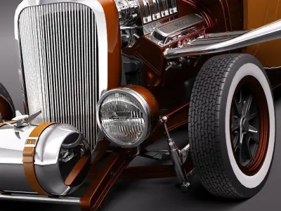 F34 HotRod Old School 3D model