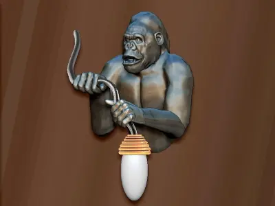 Lamp gorilla wall decor 3D model